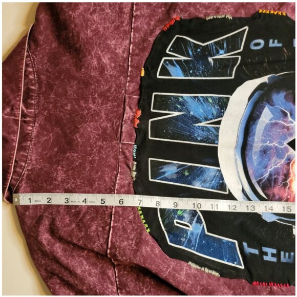 Upcycled Pink Floyd Band Tee Mineral Washed Shirt Jacket, size 2X - Picture 7 of 8